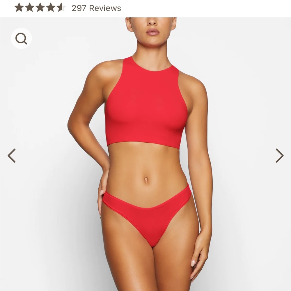 SKIMS Fits Everybody High Neck Bralette Ruby Size Small